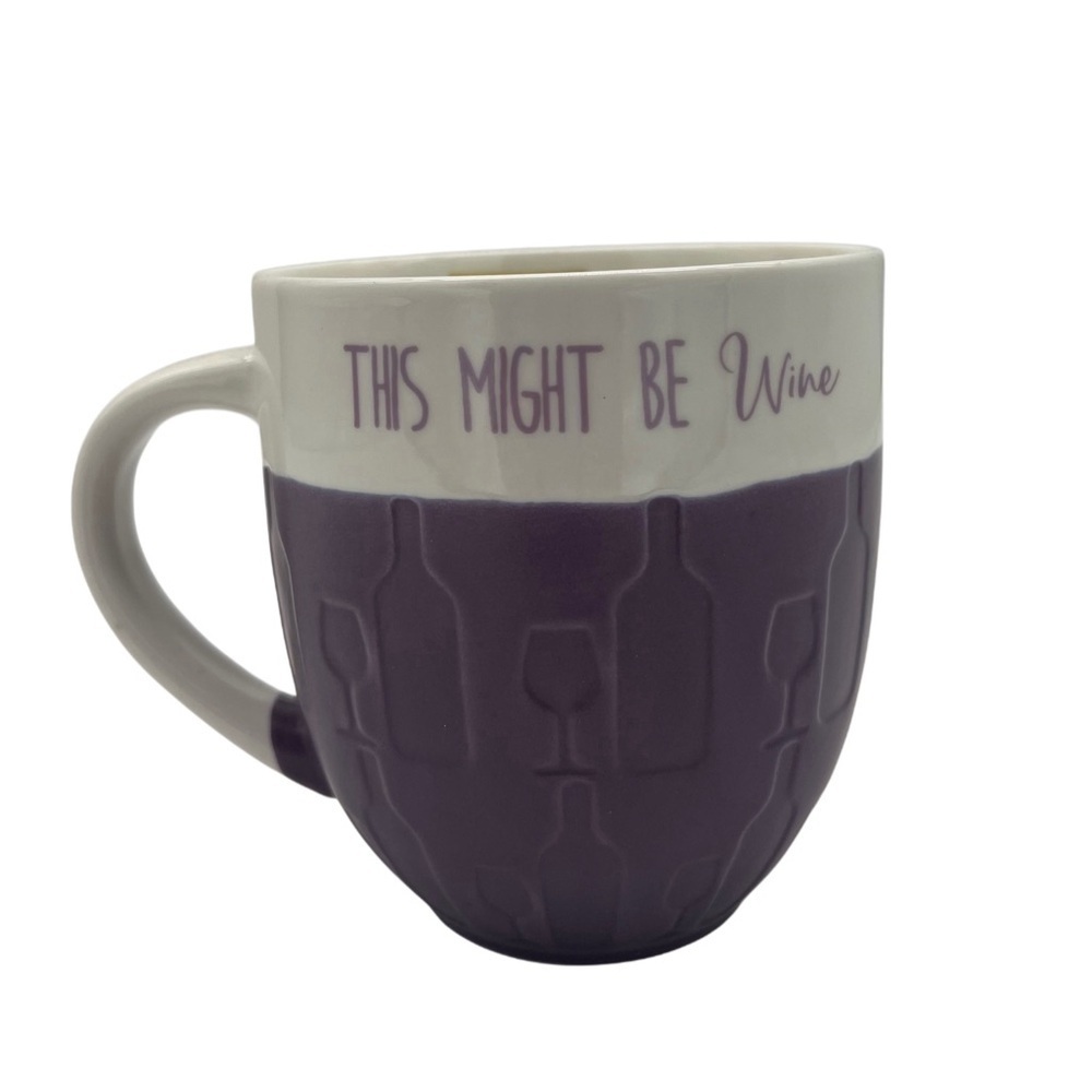 Purple Pfalzgraff Mug This Might Be Wine Coffee Mug Wine Bottle Glass Design